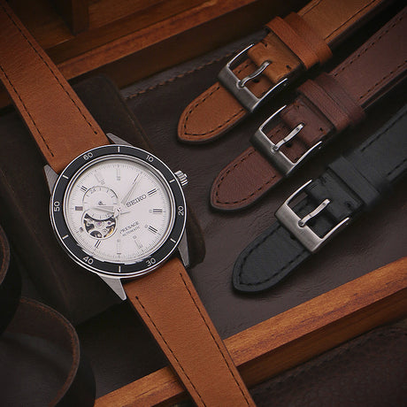 Classic Stitched Leather Strap By DASSARI