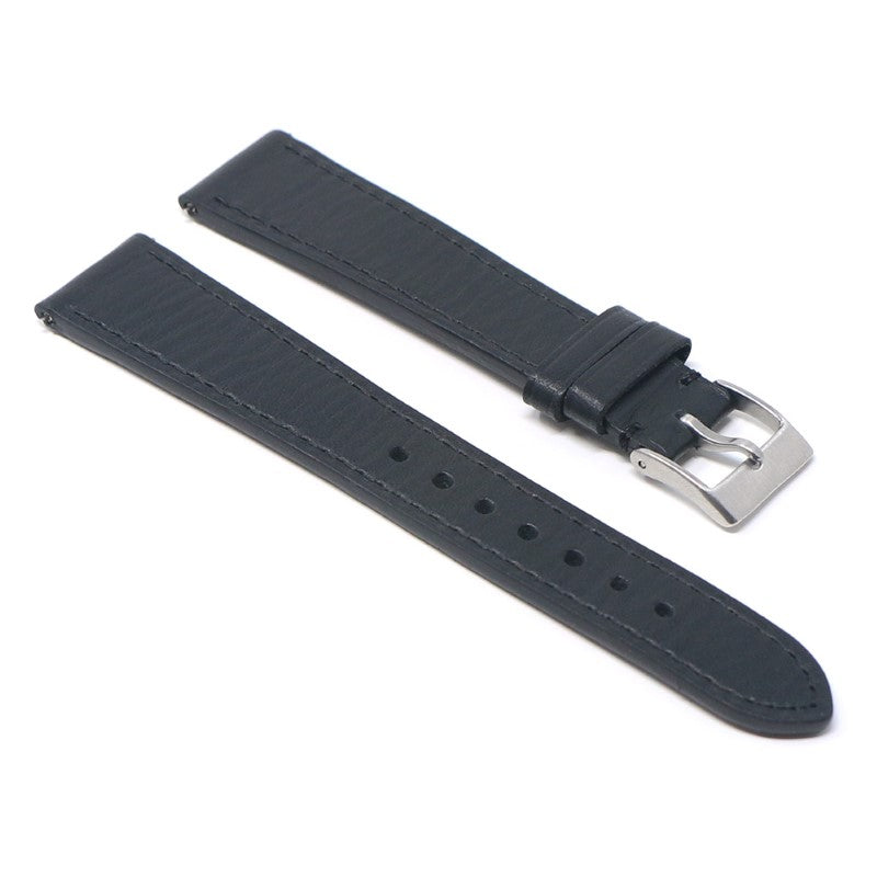 ds30.1 Angle Black DASSARI Classic Stitched Leather Watch Band Strap Quick Release 18mm 19mm 20mm 21mm 22mm