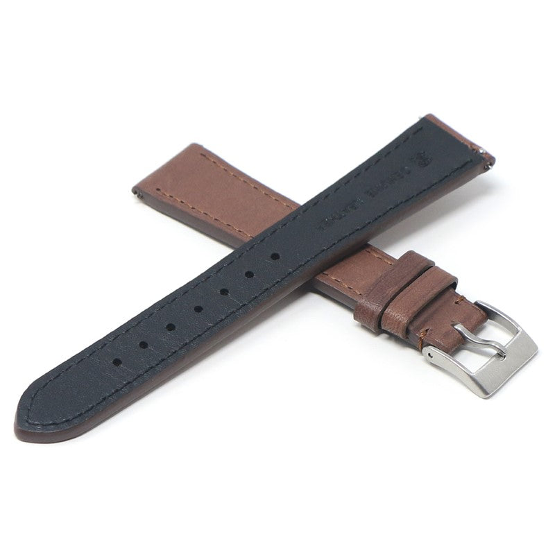 ds30.2 Cross Brown DASSARI Classic Stitched Leather Watch Band Strap Quick Release 18mm 19mm 20mm 21mm 22mm