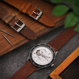 ds31 Creative DASSARI Rustic Leather Watch Band Strap 18mm 19mm 20mm 21mm 22mm