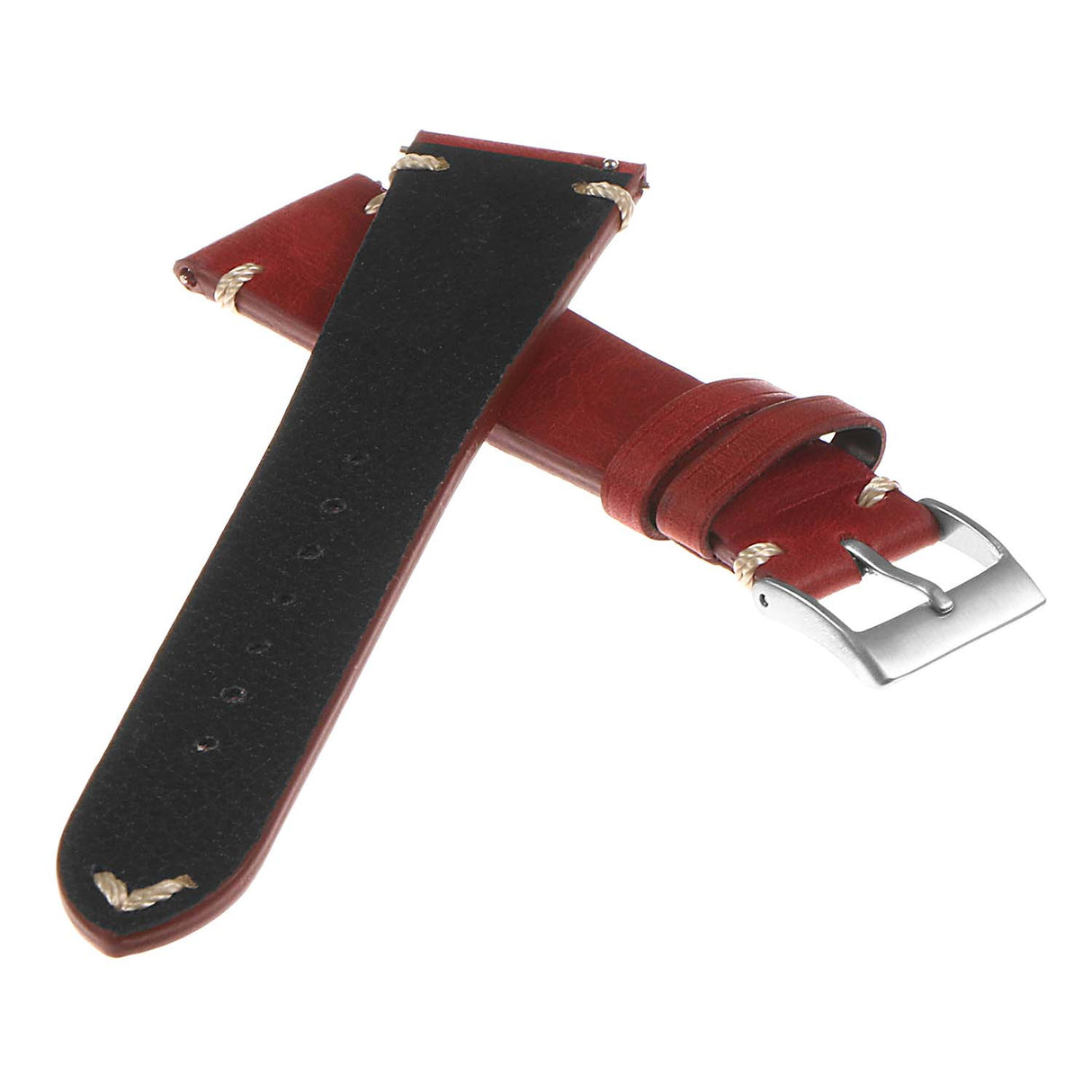 Ds8.6 Vintage Leather Strap In Red 2