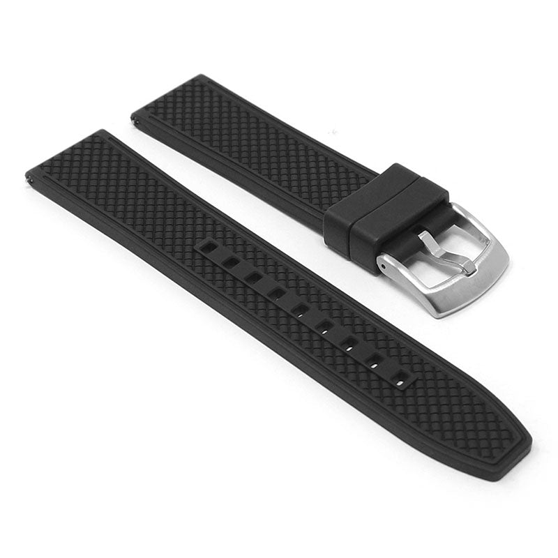 fk10.1 Black Angle StrapsCo DASSARI Textured FKM Rubber Strap w Curved Ends