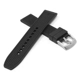 fk10.1 Black Cross StrapsCo DASSARI Textured FKM Rubber Strap w Curved Ends