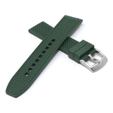 fk10.11 Green Cross StrapsCo DASSARI Textured FKM Rubber Strap w Curved Ends