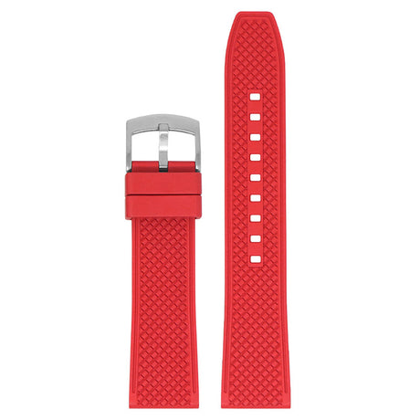 fk10.6 Red Main StrapsCo DASSARI Textured FKM Rubber Strap w Curved Ends