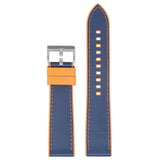 fk16.12.5 Up Orange & Blue DASSARI Saffiano Leather FKM Hybrid Watch Band Strap 20mm 22mm