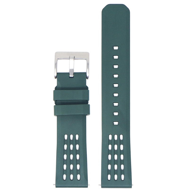 fk17.11 Up Green DASSARI Flex Perforated FKM Rubber Watch Band Strap 20mm 22mm