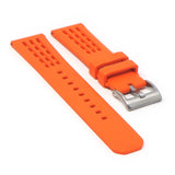 fk17.12 Angle Orange DASSARI Flex Perforated FKM Rubber Watch Band Strap 20mm 22mm