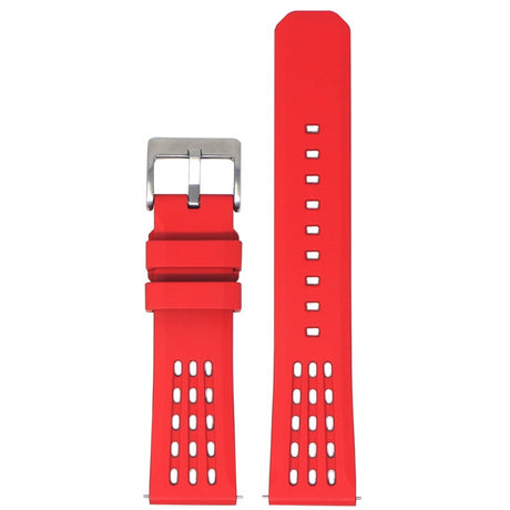 fk17.6 Up Red DASSARI Flex Perforated FKM Rubber Watch Band Strap 20mm 22mm