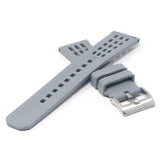 fk17.7 Cross Grey DASSARI Flex Perforated FKM Rubber Watch Band Strap 20mm 22mm