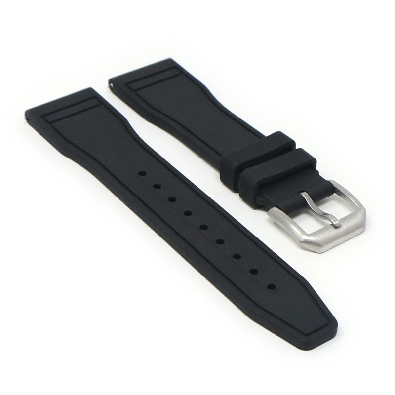 fk18.1 Angle Black DASSARI Aviator FKM Rubber Pilot Watch Band Strap 20mm 21mm 22mm