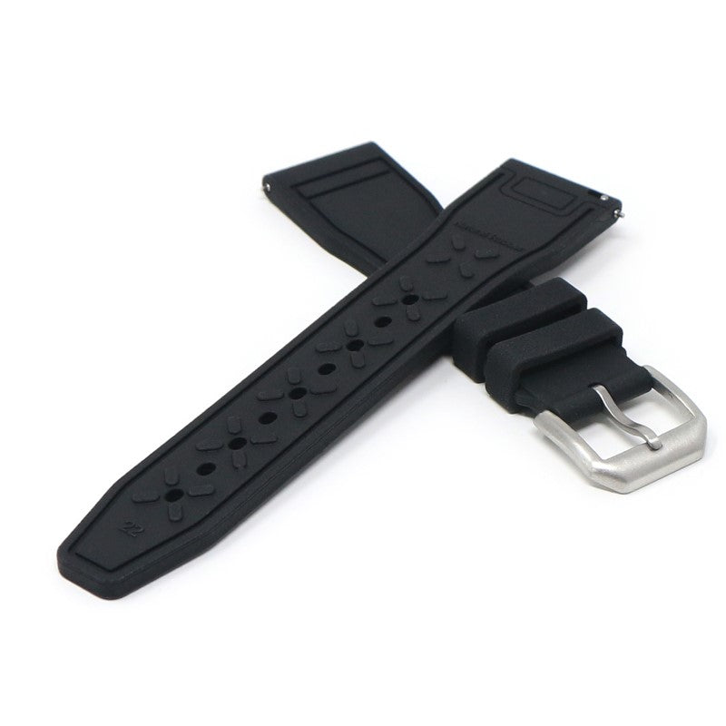 fk18.1 Cross Black DASSARI Aviator FKM Rubber Pilot Watch Band Strap 20mm 21mm 22mm