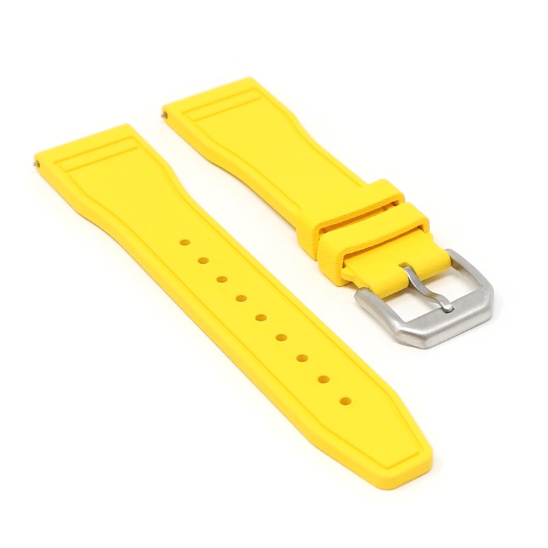 fk18.10 Angle Yellow DASSARI Aviator FKM Rubber Pilot Watch Band Strap 20mm 21mm 22mm