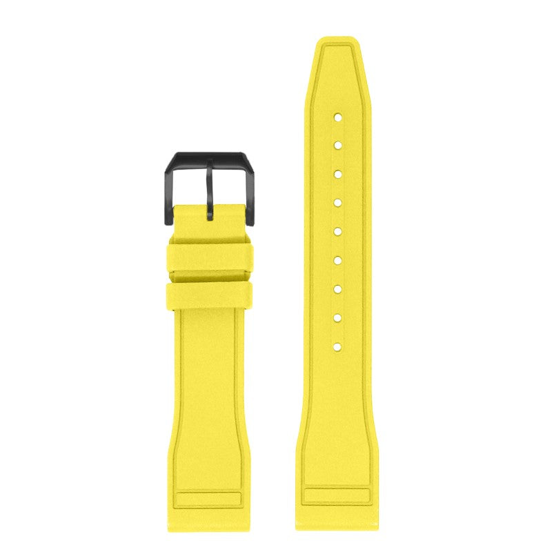 fk18.10.mb Up Yellow DASSARI Aviator FKM Rubber Pilot Watch Band Strap 20mm 21mm 22mm