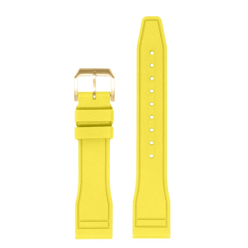 fk18.10.yg Up Yellow DASSARI Aviator FKM Rubber Pilot Watch Band Strap 20mm 21mm 22mm