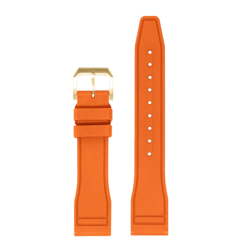 fk18.12.yg Up Orange DASSARI Aviator FKM Rubber Pilot Watch Band Strap 20mm 21mm 22mm