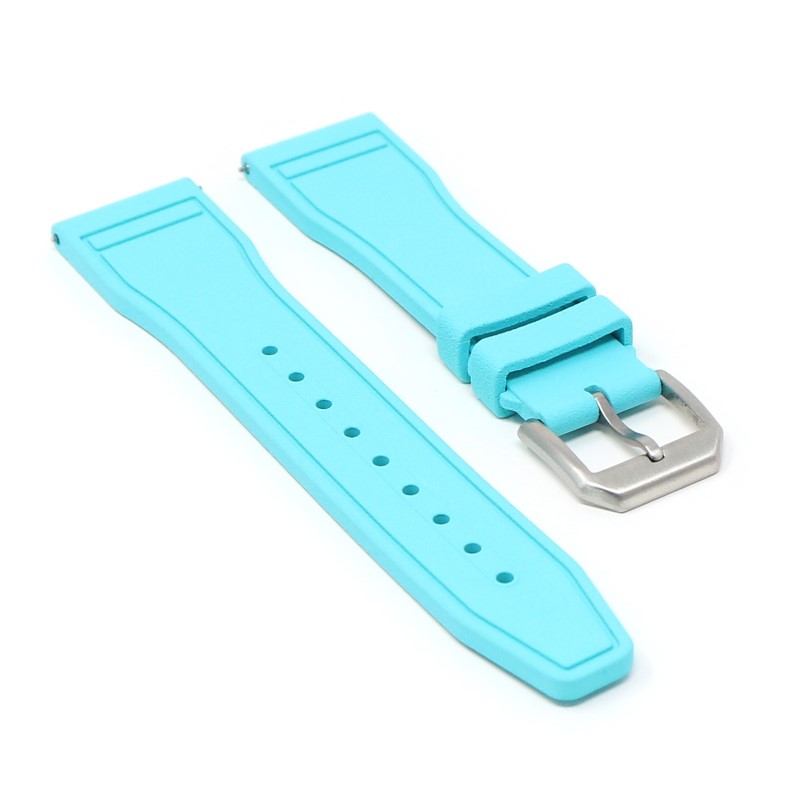 fk18.5b Angle Baby Blue DASSARI Aviator FKM Rubber Pilot Watch Band Strap 20mm 21mm 22mm