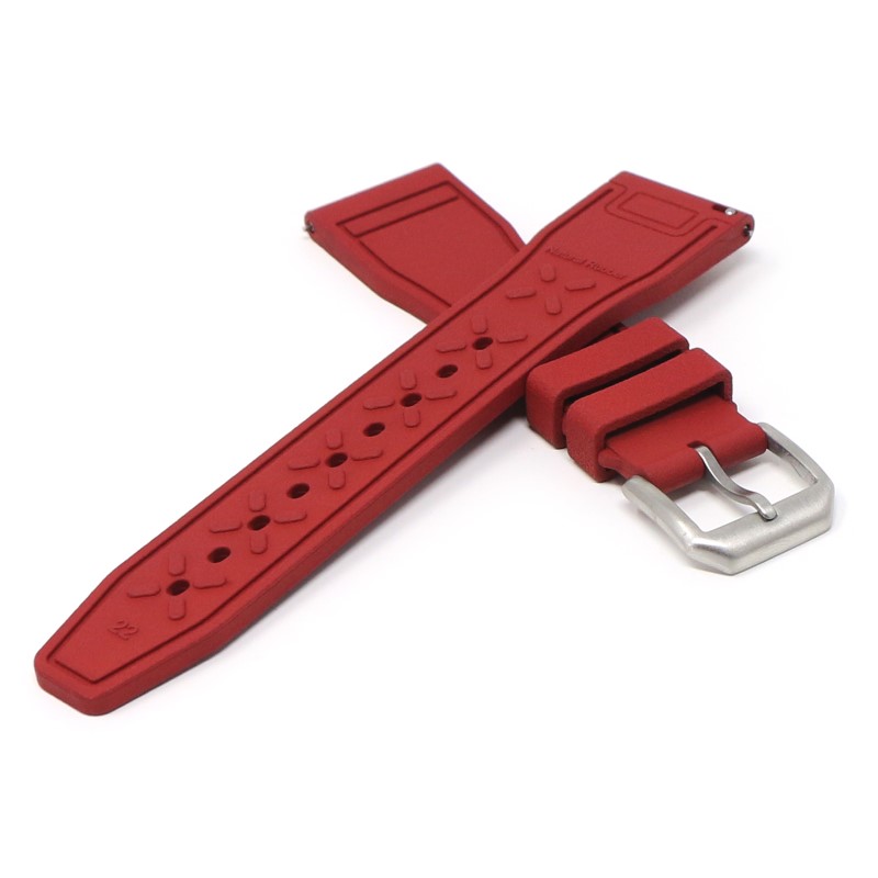 fk18.6 Cross Red DASSARI Aviator FKM Rubber Pilot Watch Band Strap 20mm 21mm 22mm