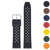 fk3.1 Gallery Black DASSARI Textured FKM Rubber Watch Band 18mm 20mm 22mm 24mm Quick Release Strap