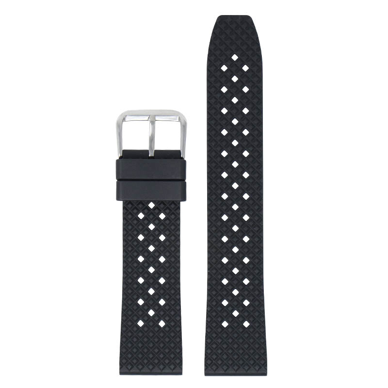 fk3.1 Main Black DASSARI Textured FKM Rubber Watch Band 18mm 20mm 22mm 24mm Quick Release Strap