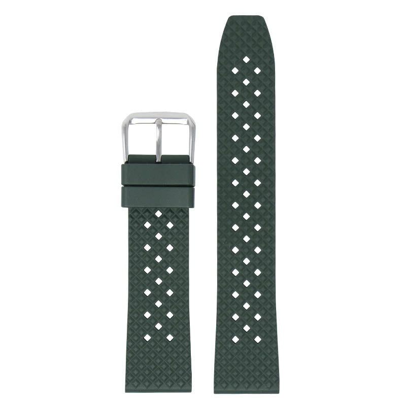 fk3.11 Main Green DASSARI Textured FKM Rubber Watch Band 18mm 20mm 22mm 24mm Quick Release Strap