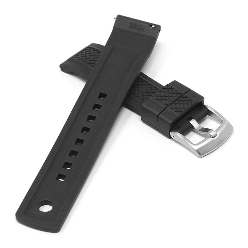 Fk7.1 Cross Black Rugged FKM Rubber Sport Strap StrapsCo Silicone Rubber Band