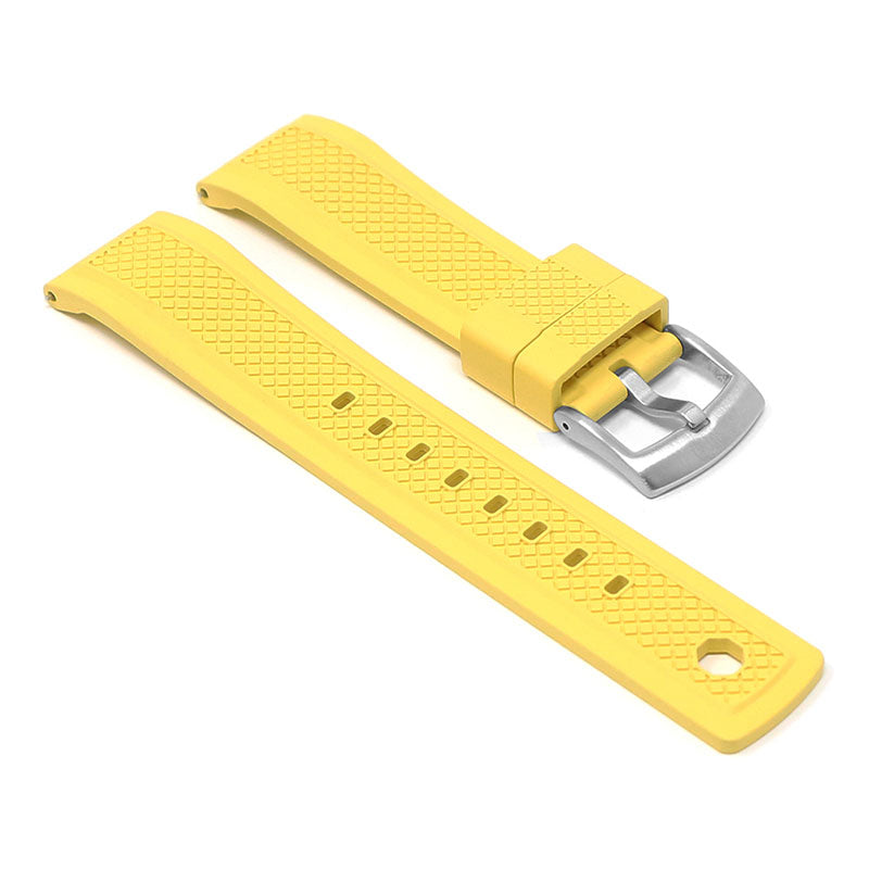 fk7.10 Angle Yellow Rugged FKM Rubber Sport Strap StrapsCo Silicone Rubber Band