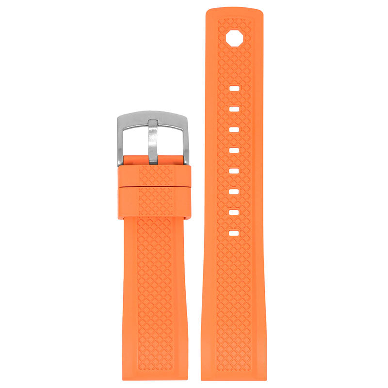 fk7.12 Main Orange Rugged FKM Rubber Sport Strap StrapsCo Silicone Rubber Band