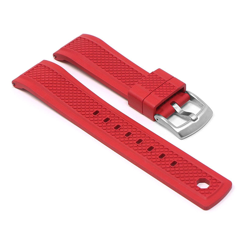 fk7.6 Angle Red Rugged FKM Rubber Sport Strap StrapsCo Silicone Rubber Band