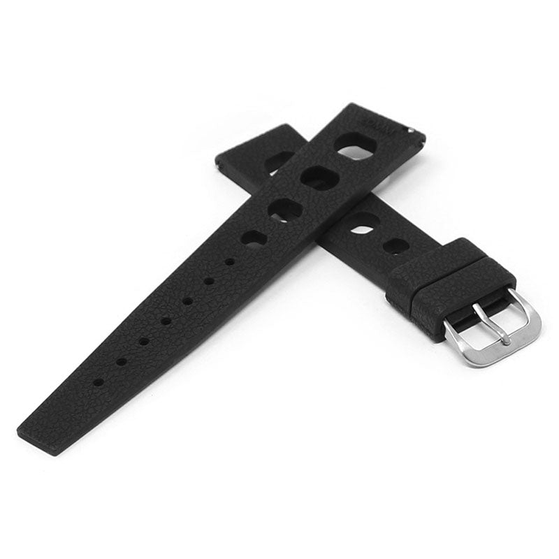 fk8.1.20 Cross StrapsCo Black DASSARI Vintage FKM Rubber Strap Silicone Band