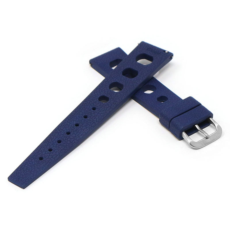 fk8.5.20 Cross StrapsCo Blue DASSARI Vintage FKM Rubber Strap Silicone Band