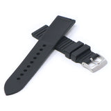 fk9.1 Cross Black StrapsCo DASSARI Groove Stripe FKM Rubber Sport Strap Watch Band