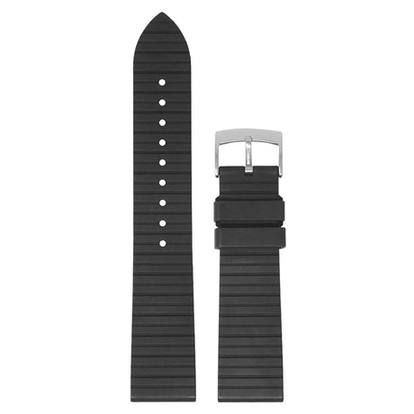 fk9.1 Main Black StrapsCo DASSARI Groove Stripe FKM Rubber Sport Strap Watch Band