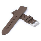 fk9.2 Cross Brown StrapsCo DASSARI Groove Stripe FKM Rubber Sport Strap Watch Band