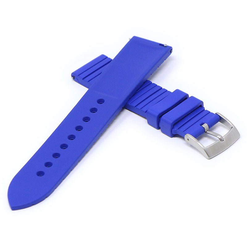 fk9.5 Cross Blue StrapsCo DASSARI Groove Stripe FKM Rubber Sport Strap Watch Band