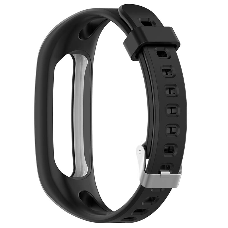 h.r6.1 Back Black StrapsCo Rubber Watch Band Strap for Huawei Honor Band 4 4e 3e