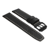 imx1.1.mb Vintage Leather Strap in Black with Matte Black Buckle