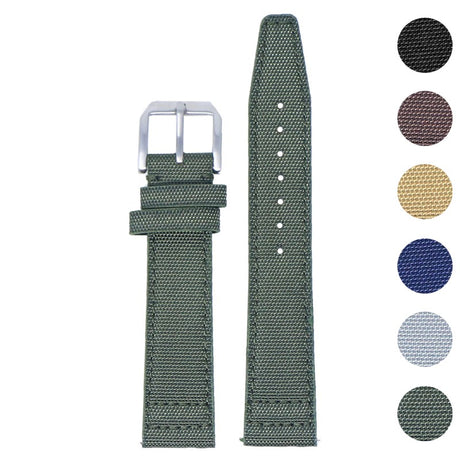 iw10 Gallery DASSARI Kevlar Nylon Leather Watch Band Strap 20mm 21mm 22mm