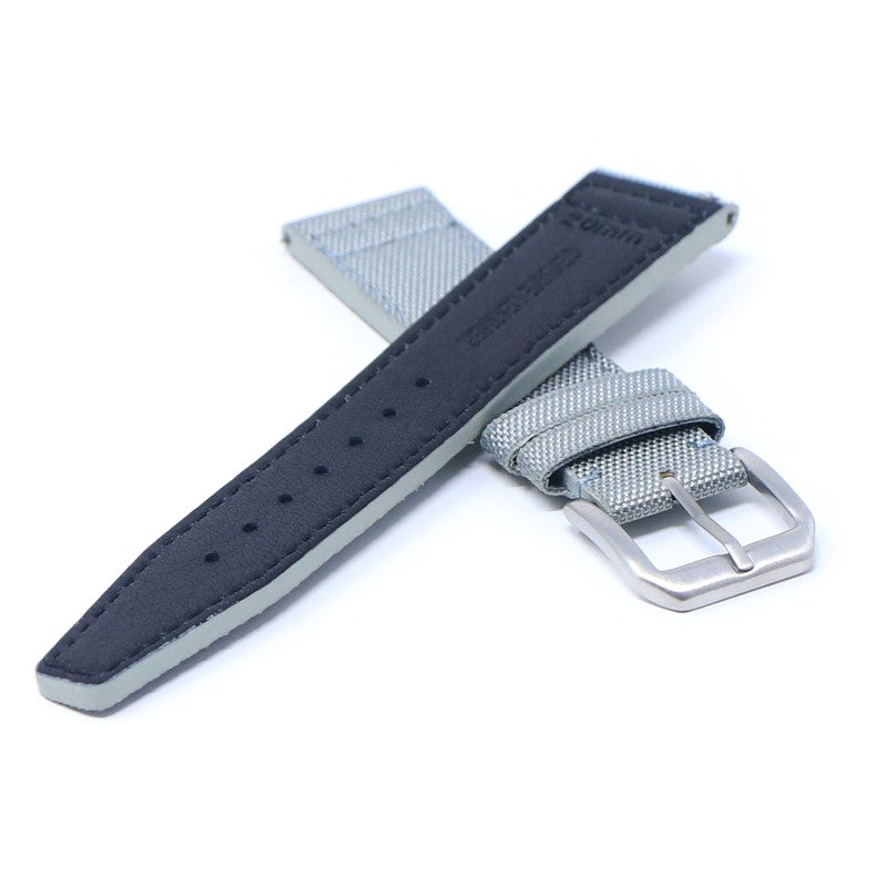 iw10.7 Cross Grey DASSARI Kevlar Nylon Leather Watch Band Strap 20mm 21mm 22mm