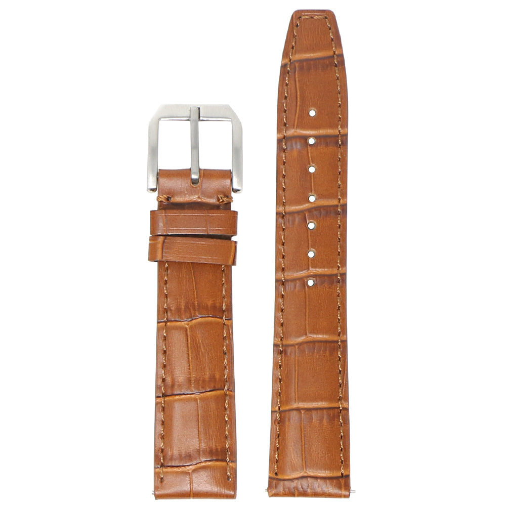 iw17 up Rust DASSARI Croc Embossed Leather Watch Band Strap 20mm 21mm 22mm