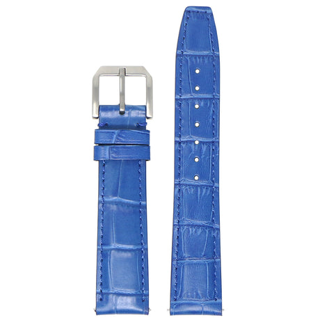 iw8.5 up Blue DASSARI Croc Embossed Leather Watch Band Strap 20mm 21mm 22mm