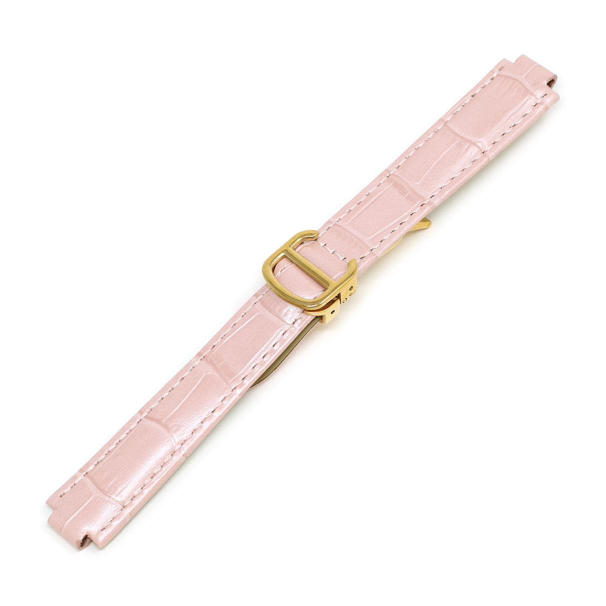 L.crt1.13.yg Pink (Yellow Gold Clasp) Alt StrapsCo Croc Embossed Leather Watch Band Strap For Ballon Blue 14mm 16mm 18mm 20mm