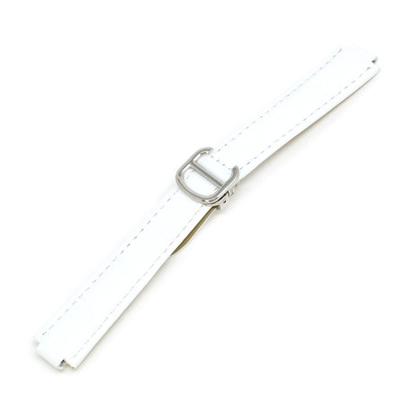 L.crt1.22.ss White (Silver Clasp) Alt StrapsCo Croc Embossed Leather Watch Band Strap For Ballon Blue 14mm 16mm 18mm 20mm