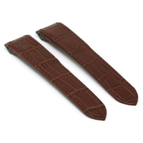 L.crt2.2 Brown Angle StrapsCo Croc Embossed Leather Watch Band Strap For Santos 100 20mm 23mm 24mm