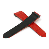 L.crt2.6 Red Cross StrapsCo Croc Embossed Leather Watch Band Strap For Santos 100 20mm 23mm 24mm