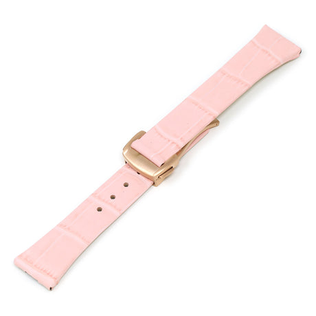 L.om1.13.rg Pink (Rose Gold Buckle) Alt StrapsCo Croc Embossed Leather Watch Band Strap For Constellation 1,2,3