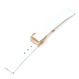 L.om1.22.rg White (Rose Gold Buckle) Alt StrapsCo Croc Embossed Leather Watch Band Strap For Constellation 1,2,3