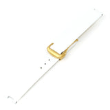 L.om2.22.yg White (Yellow Gold Buckle) Alt StrapsCo Croc Embossed Leather Watch Band Strap For De Ville