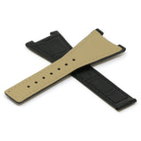 L.om3.1 Black Cross StrapsCo 28mm Croc Embossed Leather Watch Band Strap For Constellation Quadra