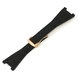 L.om3.1.rg Black (Rose Gold Buckle) Alt StrapsCo 28mm Croc Embossed Leather Watch Band Strap For Constellation Quadra